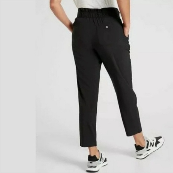 Athleta Skyline Pants II Paperbag High Waist 8 Black Athleisure Travel - Picture 2 of 9